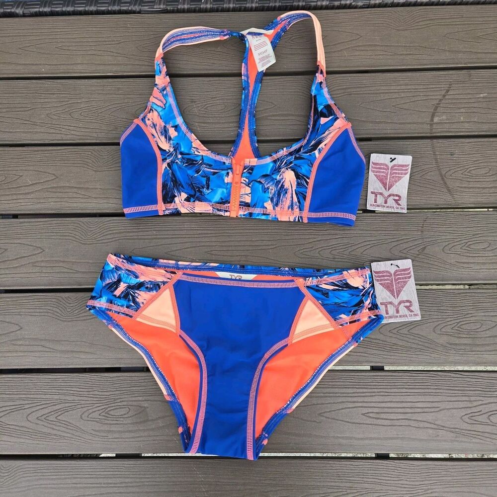 TYR Womens Florina Mikala Top W/bikini Bottom Bikini Set Multi/blue Size S  NEW